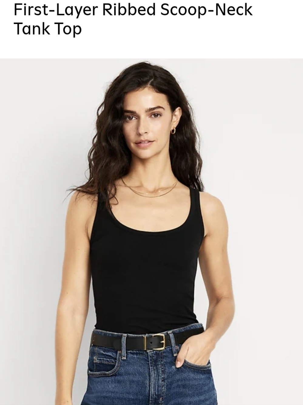 Old Navy Black Ribbed Scoop-Neck Tank Top